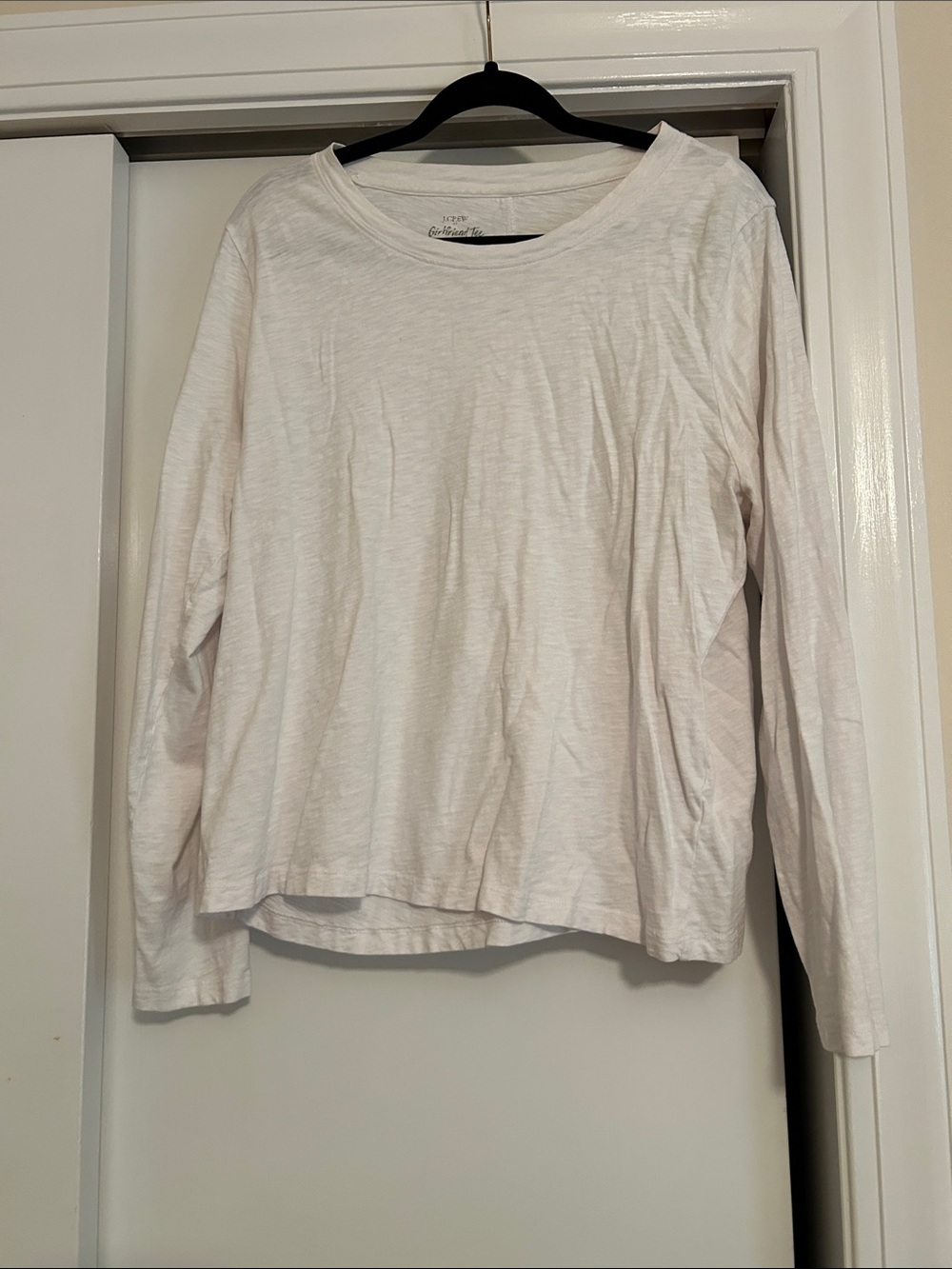 J. Crew White Long-Sleeve Crewneck Tee